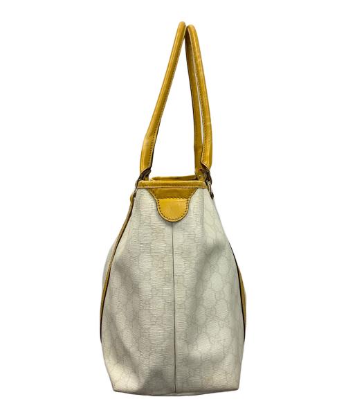 GUCCI（グッチ）GUCCI (グッチ) トートバッグ GGスプリーム ホワイト×イエロー サイズ:実寸サイズにてご確認ください。の古着・服飾アイテム