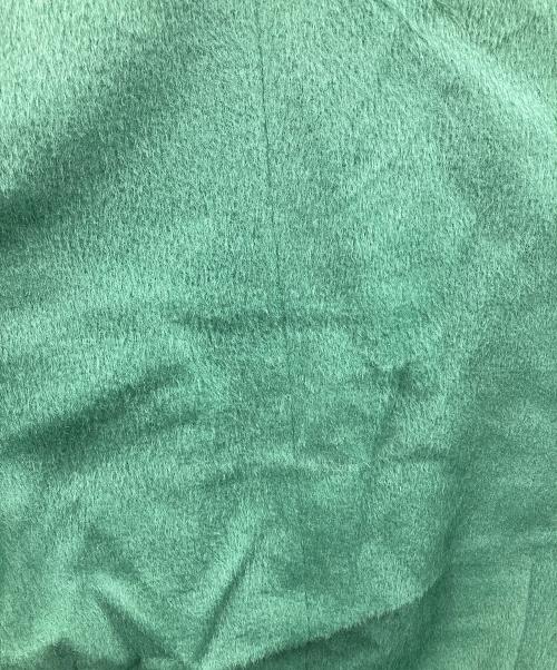 INDIVI V.A.I（インディヴィ バイ）INDIVI V.A.I (インディヴィ バイ) ノーカラーショートコート アルパカ混 グリーン サイズ:36の古着・服飾アイテム