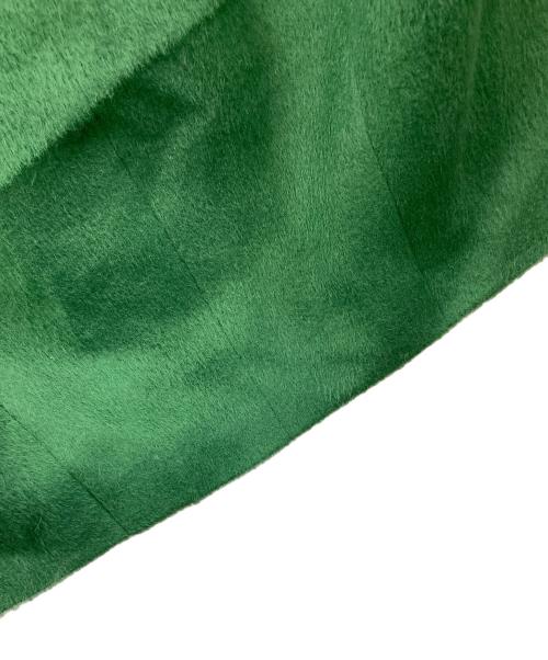 INDIVI V.A.I（インディヴィ バイ）INDIVI V.A.I (インディヴィ バイ) ノーカラーショートコート アルパカ混 グリーン サイズ:36の古着・服飾アイテム