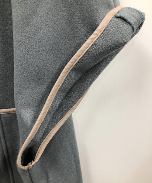 Lallia Mu（ラリア ムー）Lallia Mu (ラリア ムー) コート 配色パイピングガウンベスト スカイブルー サイズ:38の古着・服飾アイテム