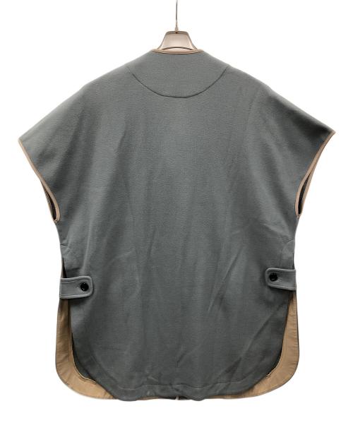 Lallia Mu（ラリア ムー）Lallia Mu (ラリア ムー) コート 配色パイピングガウンベスト スカイブルー サイズ:38の古着・服飾アイテム