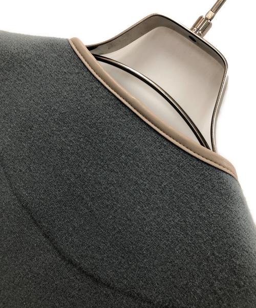 Lallia Mu（ラリア ムー）Lallia Mu (ラリア ムー) コート 配色パイピングガウンベスト スカイブルー サイズ:38の古着・服飾アイテム