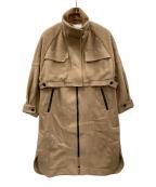 Lallia Muラリア ムー）の古着「レイヤードカラー ミリタリーコート」｜ベージュ