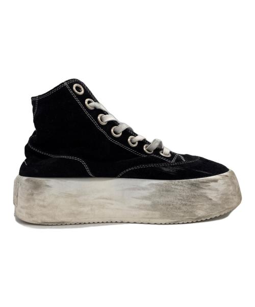 MM6 Maison Margiela（エムエムシックスメゾンマルジェラ）MM6 Maison Margiela (エムエムシックスメゾンマルジェラ) ハイカットスニーカー ブラック×ホワイト サイズ:38の古着・服飾アイテム