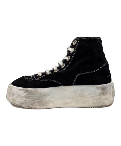 MM6 Maison Margiela（エムエムシックスメゾンマルジェラ）MM6 Maison Margiela (エムエムシックスメゾンマルジェラ) ハイカットスニーカー ブラック×ホワイト サイズ:38の古着・服飾アイテム