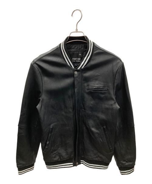 FORTIME（フォータイム）FORTIME (フォータイム) レザーブルゾン ブラック サイズ:Lの古着・服飾アイテム