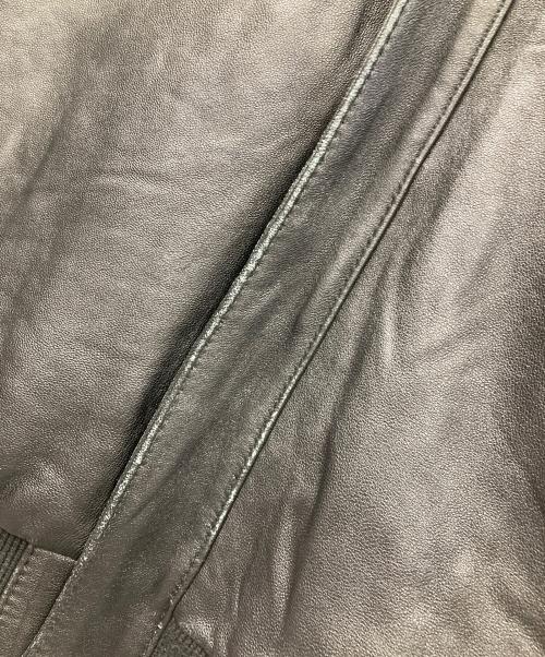 FORTIME（フォータイム）FORTIME (フォータイム) レザーブルゾン ブラック サイズ:Lの古着・服飾アイテム