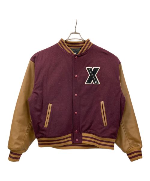 X-LARGE（エクストララージ）X-LARGE (エクストララージ) スタジャン OG VARSITY JACKET（OG バーシティ ジャケット） パープル×ブラウン サイズ:XLの古着・服飾アイテム