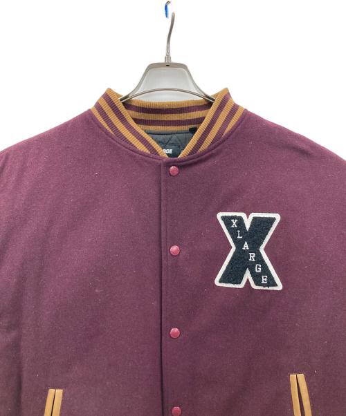 X-LARGE（エクストララージ）X-LARGE (エクストララージ) スタジャン OG VARSITY JACKET（OG バーシティ ジャケット） パープル×ブラウン サイズ:XLの古着・服飾アイテム