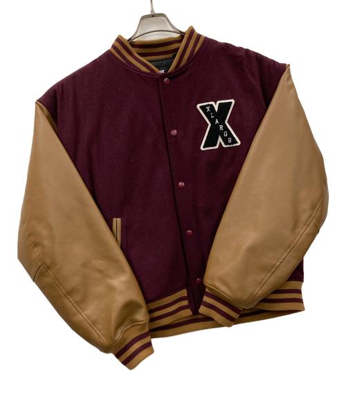 X-LARGE（エクストララージ）X-LARGE (エクストララージ) スタジャン OG VARSITY JACKET（OG バーシティ ジャケット） パープル×ブラウン サイズ:XLの古着・服飾アイテム