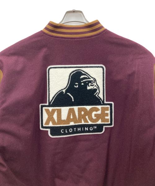 X-LARGE（エクストララージ）X-LARGE (エクストララージ) スタジャン OG VARSITY JACKET（OG バーシティ ジャケット） パープル×ブラウン サイズ:XLの古着・服飾アイテム
