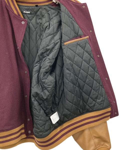 X-LARGE（エクストララージ）X-LARGE (エクストララージ) スタジャン OG VARSITY JACKET（OG バーシティ ジャケット） パープル×ブラウン サイズ:XLの古着・服飾アイテム