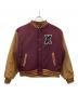 X-LARGE（エクストララージ）の古着「スタジャン OG VARSITY JACKET（OG バーシティ ジャケット）」｜パープル×ブラウン