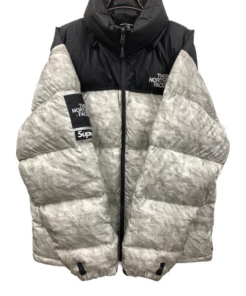 SUPREME（シュプリーム）SUPREME (シュプリーム) THE NORTH FACE (ザ ノース フェイス) ダウンジャケット Paper Print Nuptse Jacket（ペーパー プリント ヌプシ ジャケット） グリーン系 サイズ:Lの古着・服飾アイテム