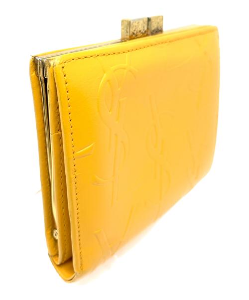 Yves Saint Laurent（イヴサンローラン）Yves Saint Laurent (イヴサンローラン) 2つ折り財布 がま口 イエロー サイズ:実寸サイズにてご確認くださいの古着・服飾アイテム