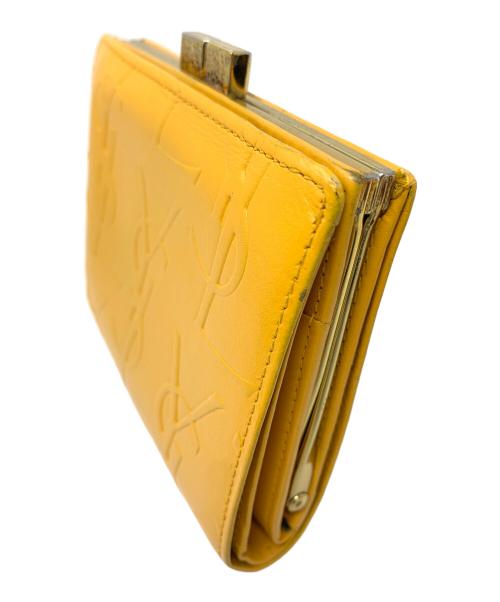 Yves Saint Laurent（イヴサンローラン）Yves Saint Laurent (イヴサンローラン) 2つ折り財布 がま口 イエロー サイズ:実寸サイズにてご確認くださいの古着・服飾アイテム