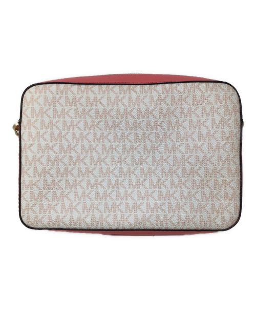 MICHAEL KORS（マイケル・コース）MICHAEL KORS (マイケル・コース) ショルダーバッグ クロスボディバッグ シグネチャー ピンク×ホワイト サイズ:実寸サイズにてご確認ください。の古着・服飾アイテム