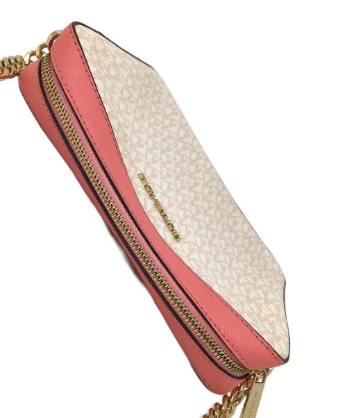MICHAEL KORS（マイケル・コース）MICHAEL KORS (マイケル・コース) ショルダーバッグ クロスボディバッグ シグネチャー ピンク×ホワイト サイズ:実寸サイズにてご確認ください。の古着・服飾アイテム