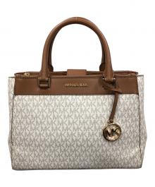 MICHAEL KORS（マイケル・コース）の古着「2WAYバッグ トートバッグ ショルダーバッグ」｜ブラウン×ホワイト