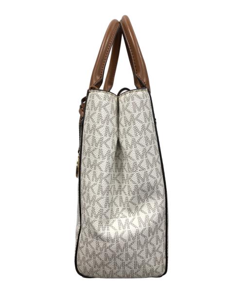 MICHAEL KORS（マイケル・コース）MICHAEL KORS (マイケル・コース) 2WAYバッグ トートバッグ ショルダーバッグ ブラウン×ホワイト サイズ:実寸サイズにてご確認下さい。の古着・服飾アイテム