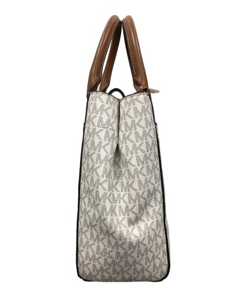 MICHAEL KORS（マイケル・コース）MICHAEL KORS (マイケル・コース) 2WAYバッグ トートバッグ ショルダーバッグ ブラウン×ホワイト サイズ:実寸サイズにてご確認下さい。の古着・服飾アイテム