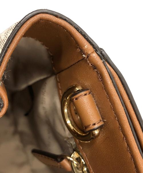 MICHAEL KORS（マイケル・コース）MICHAEL KORS (マイケル・コース) 2WAYバッグ トートバッグ ショルダーバッグ ブラウン×ホワイト サイズ:実寸サイズにてご確認下さい。の古着・服飾アイテム