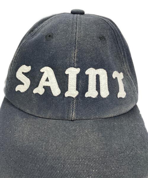 SAINT MICHAEL（セントマイケル）SAINT MICHAEL (セントマイケル) キャップ SAINT 6PANEL CAP（セイント6パネルキャップ） ブラック サイズ:OSの古着・服飾アイテム