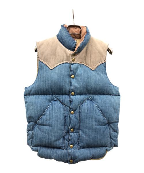 WAREHOUSE（ウエアハウス）WAREHOUSE (ウエアハウス) RockyMountainFeatherBed (ロッキーマウンテンフェザーベッド) ダウンベスト ブルー サイズ:36の古着・服飾アイテム
