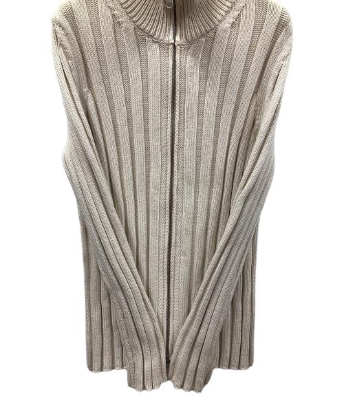 MM6 Maison Margiela（エムエムシックスメゾンマルジェラ）MM6 Maison Margiela (エムエムシックスメゾンマルジェラ) バックロゴリブニットジャケット アイボリー サイズ:Mの古着・服飾アイテム
