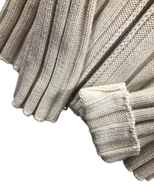 MM6 Maison Margiela（エムエムシックスメゾンマルジェラ）MM6 Maison Margiela (エムエムシックスメゾンマルジェラ) バックロゴリブニットジャケット アイボリー サイズ:Mの古着・服飾アイテム
