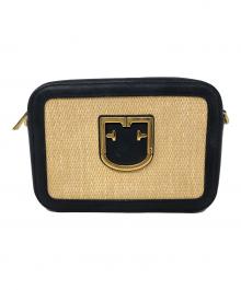 FURLA（フルラ）の古着「ショルダーバッグ Brava mini（ブラーヴァ ミニ）クロスボディバッグ」｜ナチュラル×ブラック