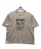 maison kitsuneメゾンキツネ）の古着「半袖カットソー コットンTシャツ デイジーフィールド オーバーサイズ」｜ベージュ