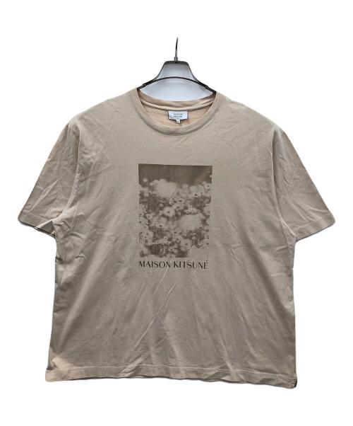 maison kitsune（メゾンキツネ）maison kitsune (メゾンキツネ) 半袖カットソー コットンTシャツ デイジーフィールド オーバーサイズ ベージュ サイズ:XLの古着・服飾アイテム