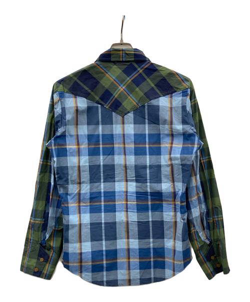 Vivienne Westwood man（ヴィヴィアン ウェストウッド マン）Vivienne Westwood man (ヴィヴィアン ウェストウッド マン) 長袖シャツ チェック柄 グリーン×ネイビー サイズ:44の古着・服飾アイテム