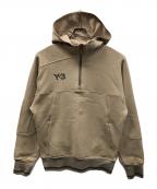 Y-3ワイスリー）の古着「パーカー LOGO HALF-ZIP HOODIE（ロゴ ハーフ-ジップ フーディー）」｜カーキ