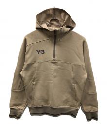 Y-3（ワイスリー）の古着「パーカー LOGO HALF-ZIP HOODIE（ロゴ ハーフ-ジップ フーディー）」｜カーキ