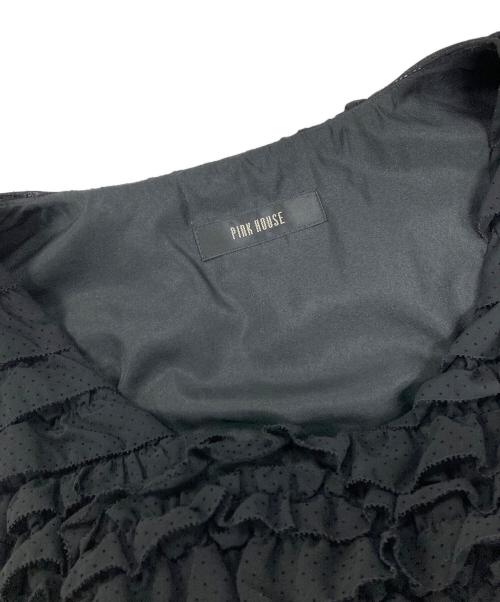 PINK HOUSE（ピンクハウス）PINK HOUSE (ピンクハウス) ノースリーブワンピース ブラック サイズ:実寸サイズにご確認ください。の古着・服飾アイテム