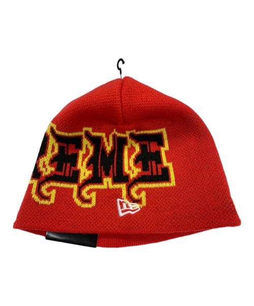SUPREME（シュプリーム）Supreme (シュプリーム) New Era (ニューエラ) ニット帽 レッド サイズ:実寸サイズにてご確認ください。 未使用品の古着・服飾アイテム