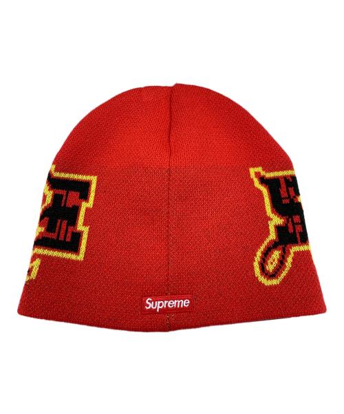SUPREME（シュプリーム）Supreme (シュプリーム) New Era (ニューエラ) ニット帽 レッド サイズ:実寸サイズにてご確認ください。 未使用品の古着・服飾アイテム