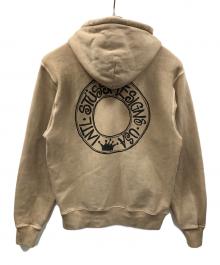 stussy（ステューシー）の古着「ジップパーカー BUANA PIGMENT DYED ZIP HOODIE（ブアナ ピグメント ダイド ジップ フーディ）」｜ベージュ