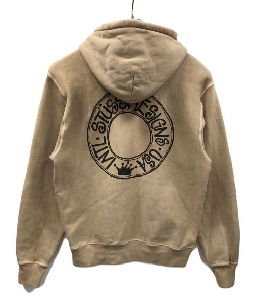 stussy（ステューシー）stussy (ステューシー) ジップパーカー BUANA PIGMENT DYED ZIP HOODIE（ブアナ ピグメント ダイド ジップ フーディ） ベージュ サイズ:MEDIUMの古着・服飾アイテム