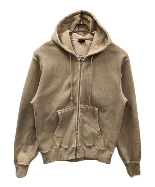 stussy（ステューシー）stussy (ステューシー) ジップパーカー BUANA PIGMENT DYED ZIP HOODIE（ブアナ ピグメント ダイド ジップ フーディ） ベージュ サイズ:MEDIUMの古着・服飾アイテム