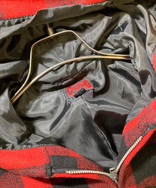 C.A.B.CLOTHING（キャブクロージング）C.A.B.CLOTHING (キャブクロージング) フーデッドジャケット チェック柄 レッド×ブラック サイズ:Mの古着・服飾アイテム