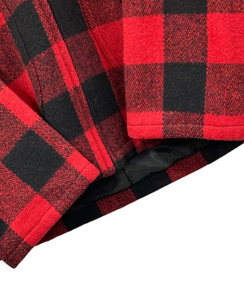 C.A.B.CLOTHING（キャブクロージング）C.A.B.CLOTHING (キャブクロージング) フーデッドジャケット チェック柄 レッド×ブラック サイズ:Mの古着・服飾アイテム