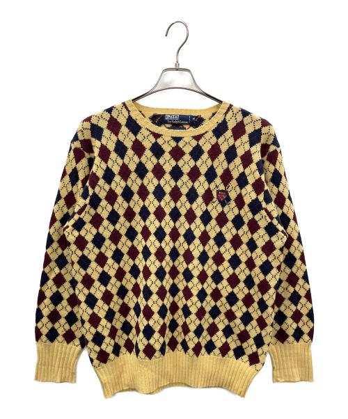 POLO RALPH LAUREN（ポロ・ラルフローレン）POLO RALPH LAUREN (ポロ・ラルフローレン) ニット アーガイル ワインレッド×ネイビー サイズ:Mの古着・服飾アイテム