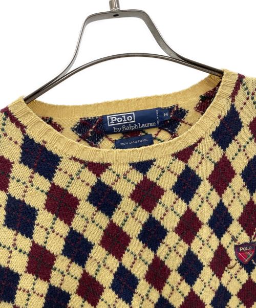 POLO RALPH LAUREN（ポロ・ラルフローレン）POLO RALPH LAUREN (ポロ・ラルフローレン) ニット アーガイル ワインレッド×ネイビー サイズ:Mの古着・服飾アイテム