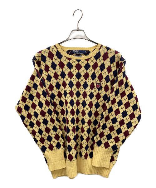 POLO RALPH LAUREN（ポロ・ラルフローレン）POLO RALPH LAUREN (ポロ・ラルフローレン) ニット アーガイル ワインレッド×ネイビー サイズ:Mの古着・服飾アイテム