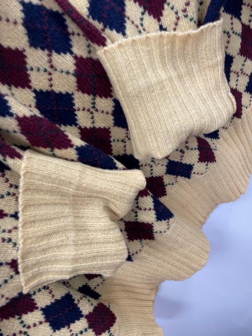 POLO RALPH LAUREN（ポロ・ラルフローレン）POLO RALPH LAUREN (ポロ・ラルフローレン) ニット アーガイル ワインレッド×ネイビー サイズ:Mの古着・服飾アイテム
