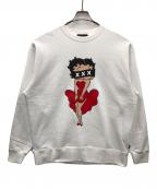 GOD SELECTION XXXゴッドセレクショントリプルエックス）の古着「スウェット BETTY BOOP CREW NECK SHIRT（ベティ ブープ クルーネック シャツ)」｜ホワイト