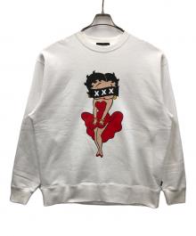 GOD SELECTION XXX（ゴッドセレクショントリプルエックス）の古着「スウェット BETTY BOOP CREW NECK SHIRT（ベティ ブープ クルーネック シャツ)」｜ホワイト